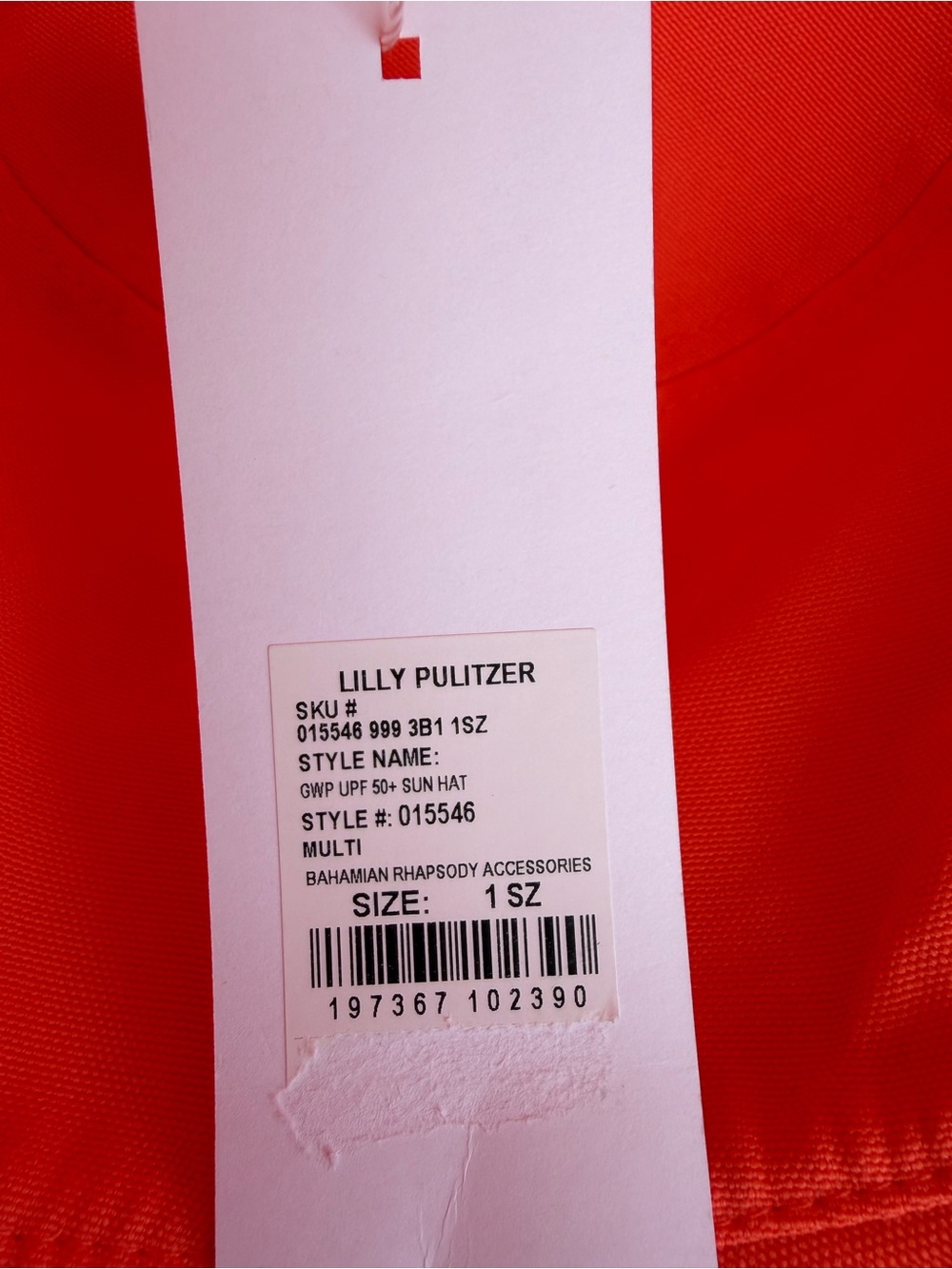 Lilly Pulitzer Blue Bucket Hat with Pink & Coral Floral Print - Picture 3 of 9